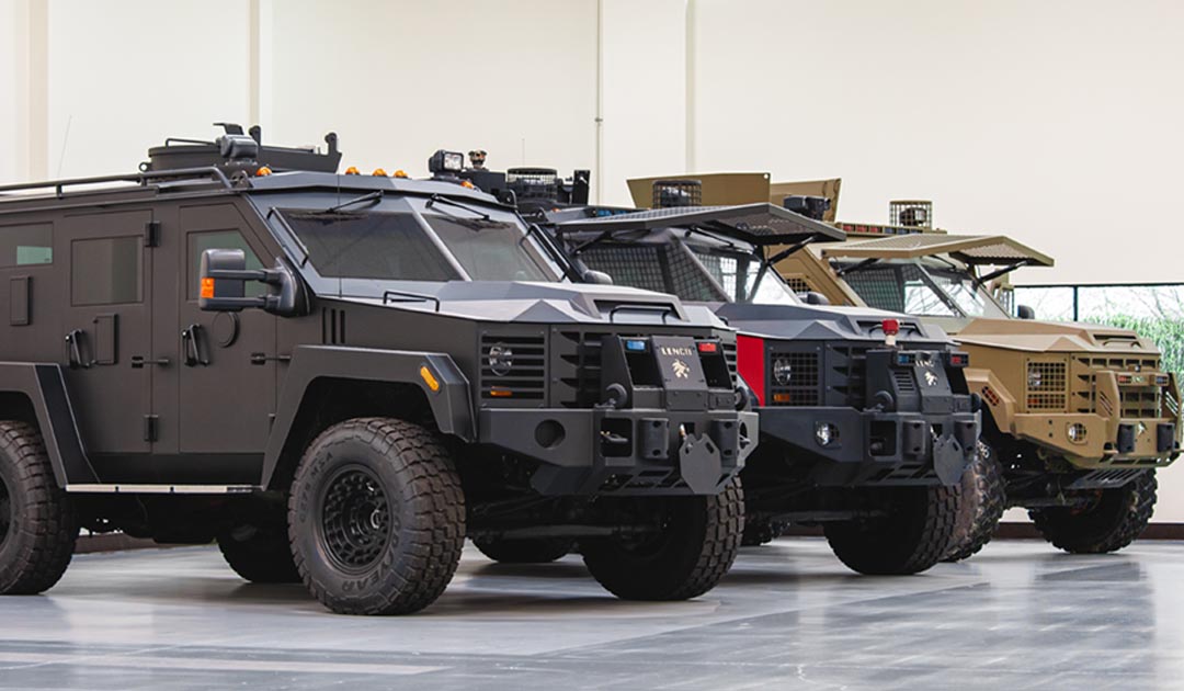 Image showcasing a variety of Lenco BearCat G3 vehicles to accompany a blog about 40 years of Lenco Armored Vehicles